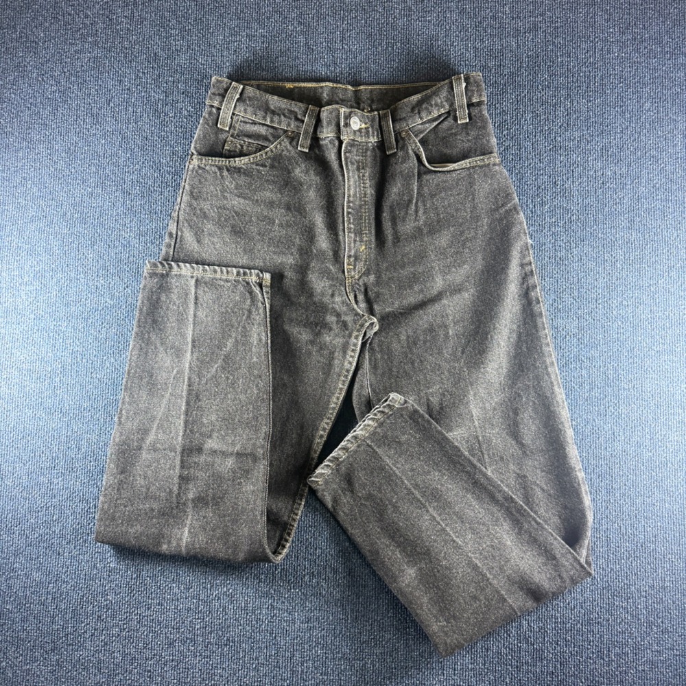 Levi's 550 Orange Tab Jeans Mens 32x30 15.5in Waist Black Acid Wash USA 90s